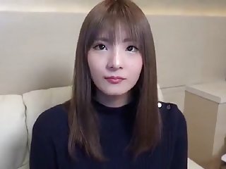 You can see a cute tall slender Japanese beauty's first creampie POV sex with a blowjob uncensored